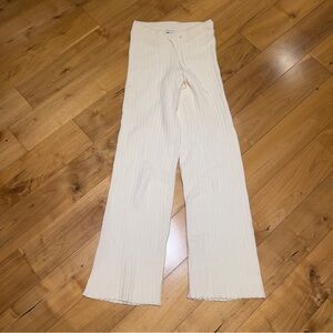 Babaton Cream Ribbed Knit Pants